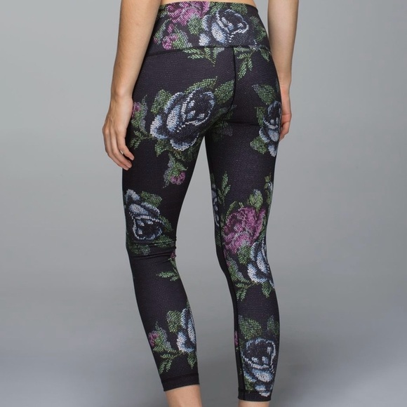 Lululemon High Times Pant Garden Party Smooth Silver Multi Athletic Leggings 4 - Picture 2 of 11